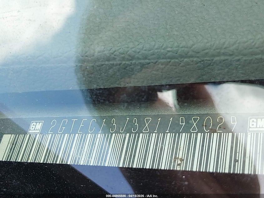 2008 GMC Sierra 1500 Sle1 VIN: 2GTEC13J381198029 Lot: 44865586