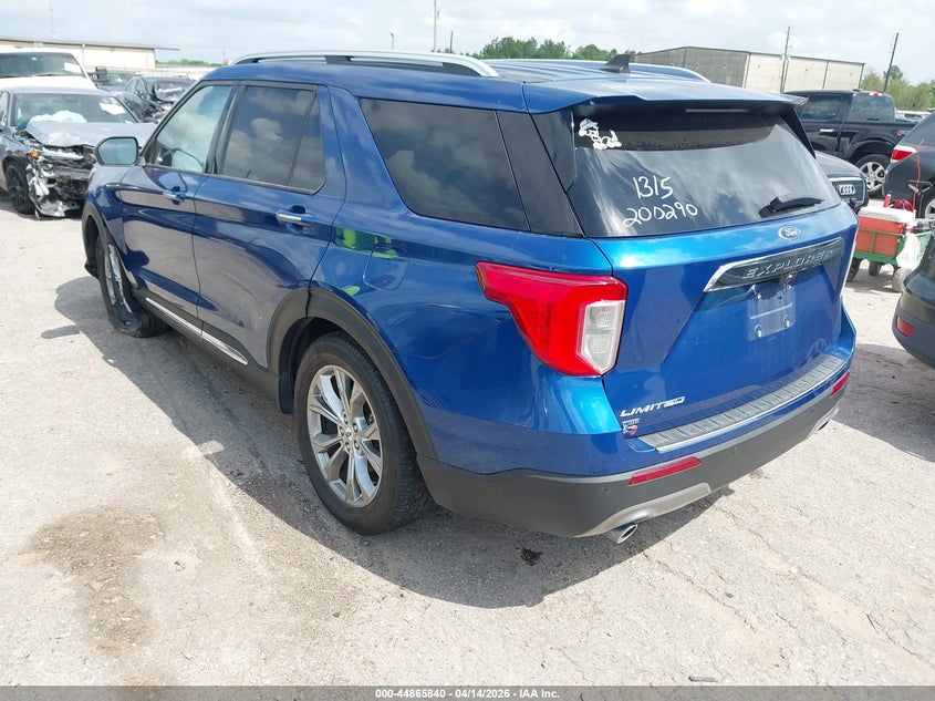 1FMSK7FH0MGB03971 2021 Ford Explorer 2.3 Limited blue