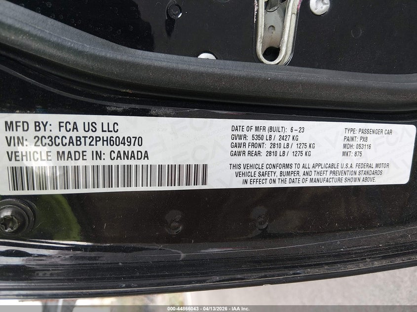 2C3CCABT2PH604970 2023 Chrysler 300 5.7 Black