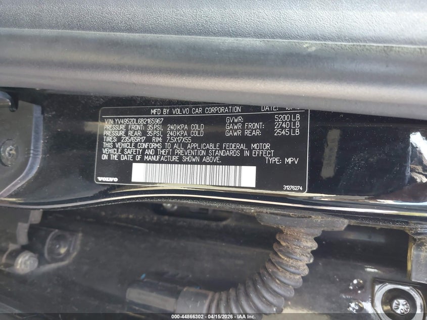 2011 Volvo Xc60 3.2/3.2 R-Design VIN: YV4952DL6B2165967 Lot: 44866302