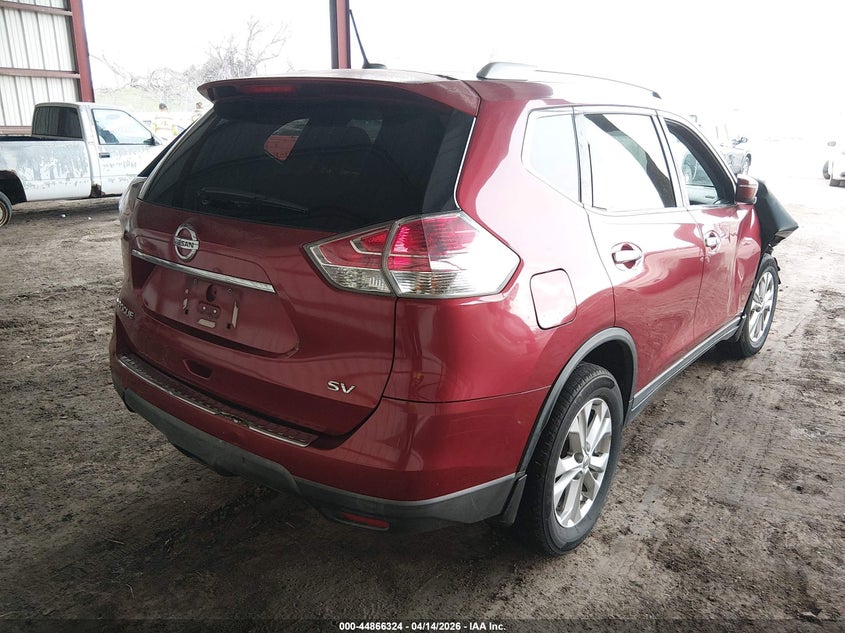 2016 Nissan Rogue 2.5 Sv red Lot 111044866324 Vin KNMAT2MT2GP650624
