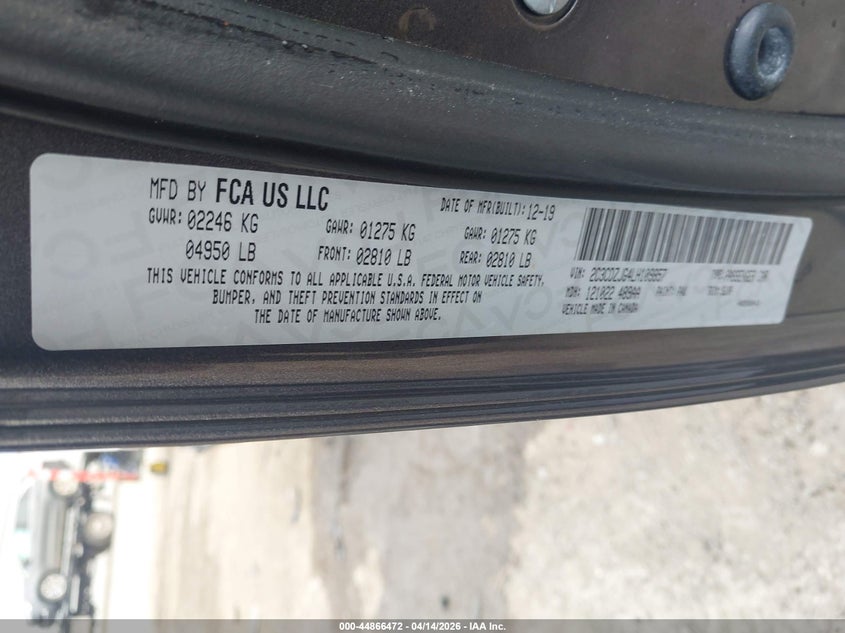 2020 Dodge Challenger Gt VIN: 2C3CDZJG4LH109857 Lot: 44866472