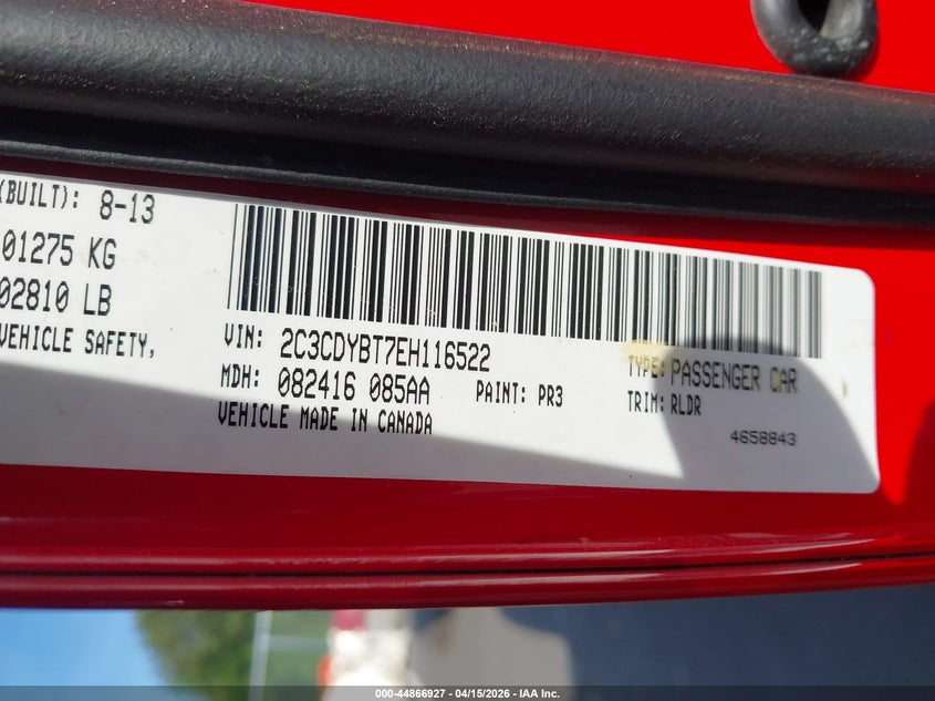 2014 Dodge Challenger R/T Plus VIN: 2C3CDYBT7EH116522 Lot: 44866927