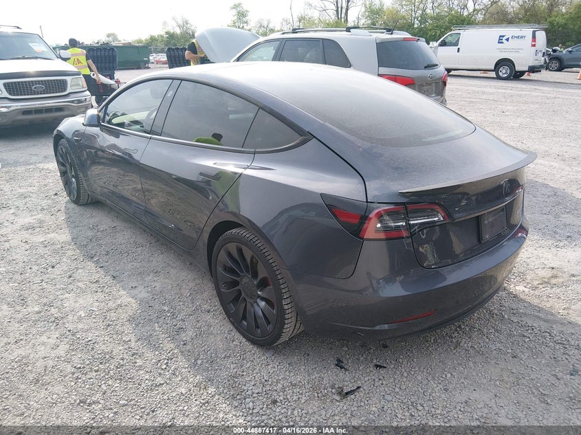2022 Tesla Model 3 Performance Dual Motor All-Wheel Drive grey Lot 111044867417 Vin 5YJ3E1EC8NF108267