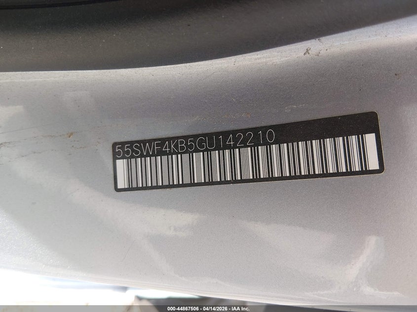 2016 Mercedes-Benz C 300 4Matic VIN: 55SWF4KB5GU142210 Lot: 44867506