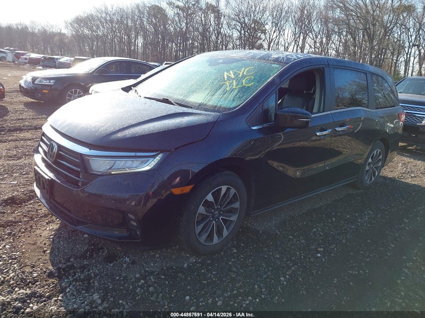 Vin: 5fnrl6h78nb037017, lot: 45365002, honda odyssey ex-l 20222
