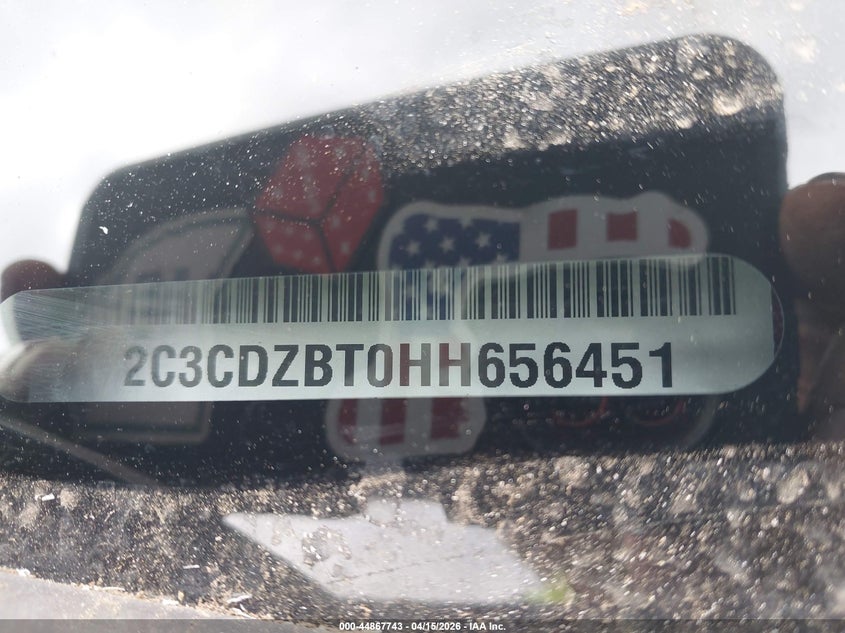 2017 Dodge Challenger R/T VIN: 2C3CDZBT0HH656451 Lot: 44867743