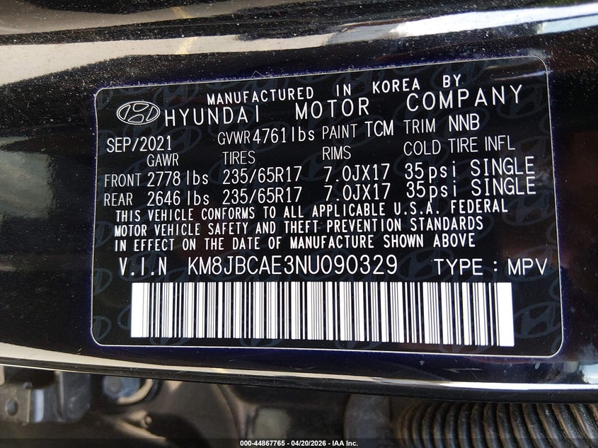 2022 HYUNDAI TUCSON SPORT UTILITY VEHICLE 2.5L I-4 DI, DOHC, VVT, 187HP