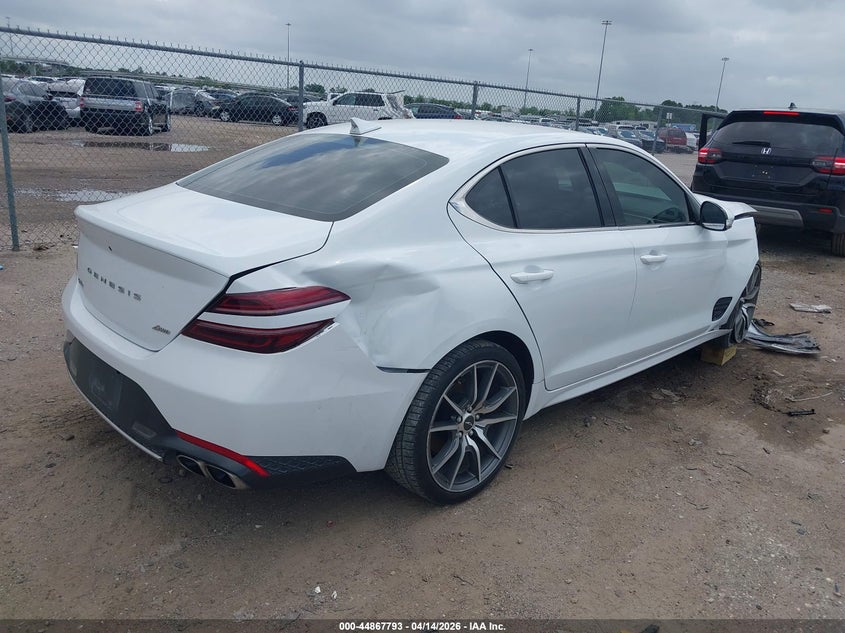 Vin: kmtg34ta0pu132696, lot: 45365104, genesis g70 2.0t awd 20234
