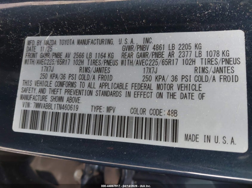 2026 Mazda Cx-50 2.5 S Preferred VIN: 7MMVABBL1TN460619 Lot: 44867917