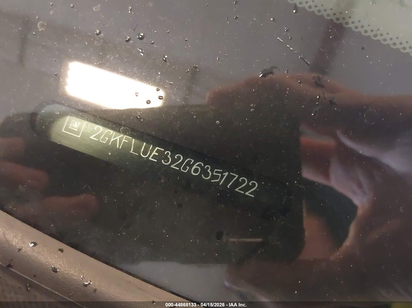 2016 GMC Terrain Slt VIN: 2GKFLUE32G6351722 Lot: 44868133