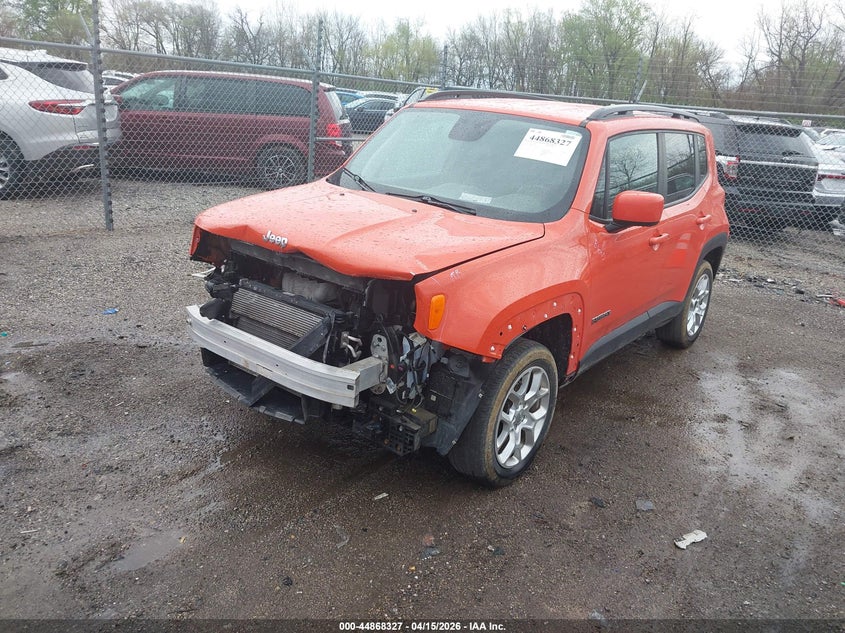 2018 Jeep Renegade 2.4 Latitude 4X4 orange Lot 111044868327 Vin ZACCJBBB1JPH52015