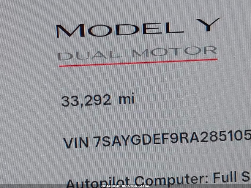 2024 Tesla Model y Performance Dual Motor All-Wheel Drive black Lot 111044868840 Vin 7SAYGDEF9RA285105