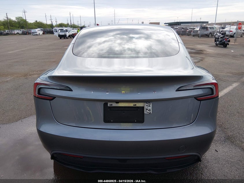 2025 Tesla Model 3 Long Range Rear-Wheel Drive/Standard Rear-Wheel Drive grey Lot 111044868925 Vin 5YJ3E1EA2SF899812