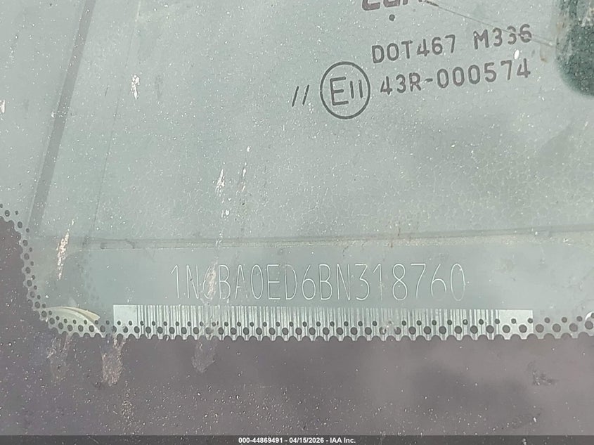 2011 Nissan Titan Sl VIN: 1N6BA0ED6BN318760 Lot: 44869491