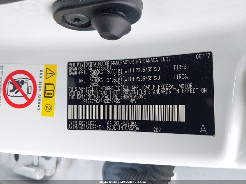 2017 Lexus Rx 350 F Sport VIN: 2T2ZZMCA7HC070469 Lot: 44869589