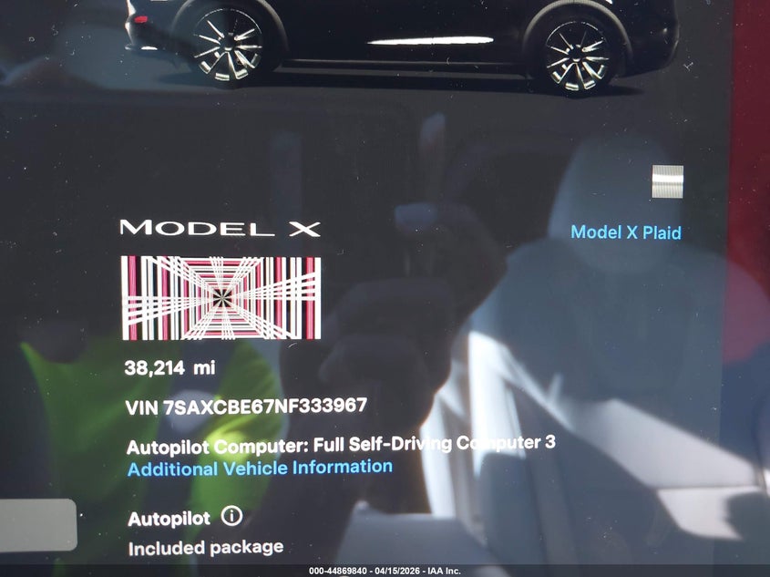 2022 Tesla Model x Plaid Tri Motor All-Wheel Drive black Lot 111044869840 Vin 7SAXCBE67NF333967
