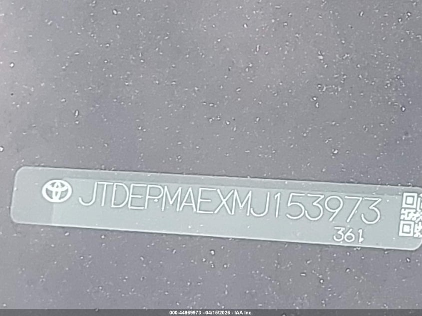2021 Toyota Corolla Le VIN: JTDEPMAEXMJ153973 Lot: 44869973