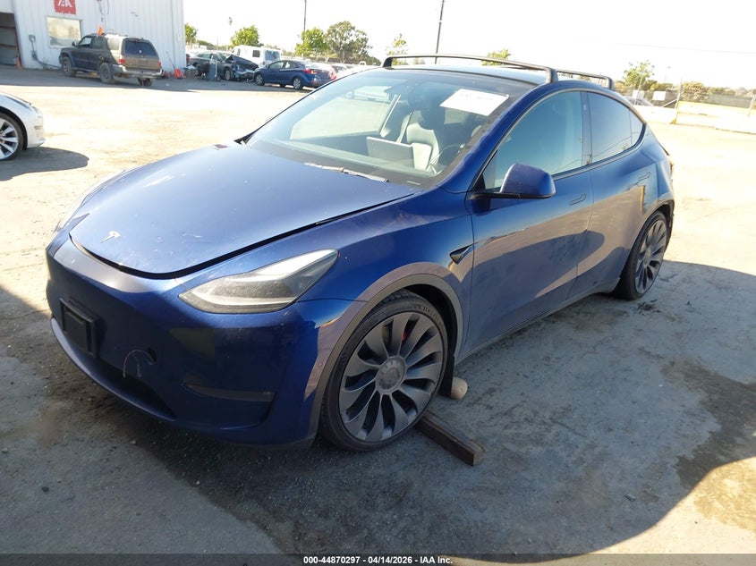 2021 Tesla Model y Performance Dual Motor All-Wheel Drive blue Lot 111044870297 Vin 5YJYGDEF1MF209970