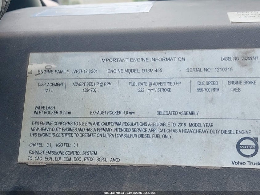 2019 Volvo Vnl VIN: 4V4NC9EH5KN898105 Lot: 44870424