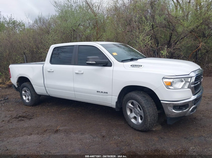 2021 Ram 1500 5.7 Ram Big Horn 4X4 6'4 Box white Lot 111044871081 Vin 1C6SRFMT2MN528371