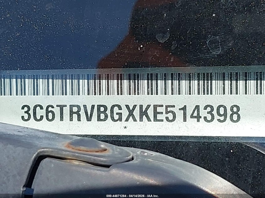 2019 Ram Promaster 1500 High Roof 136 Wb VIN: 3C6TRVBGXKE514398 Lot: 44871284