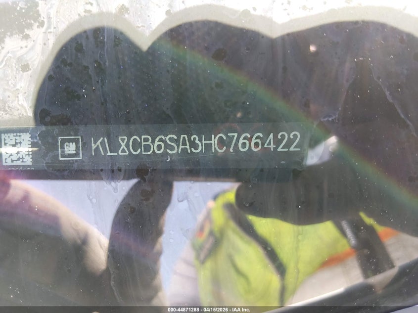 2017 Chevrolet Spark Ls Cvt VIN: KL8CB6SA3HC766422 Lot: 44871288