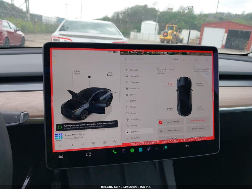 2025 Tesla Model Y Long Range Dual Motor All-Wheel Drive VIN: 7SAYGDEEXSF266031 Lot: 44871487