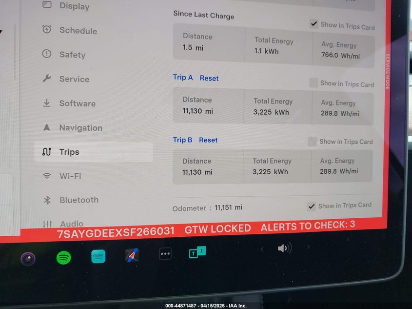 2025 Tesla Model Y Long Range Dual Motor All-Wheel Drive VIN: 7SAYGDEEXSF266031 Lot: 44871487