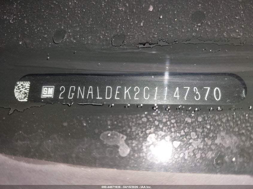 2012 Chevrolet Equinox 1Lt VIN: 2GNALDEK2C1147370 Lot: 44871636