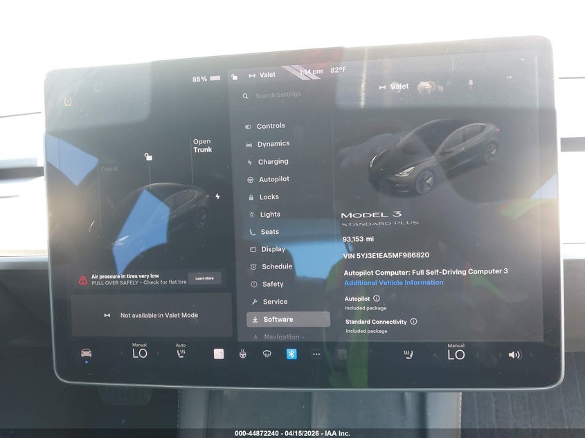 2021 Tesla Model 3 Standard Range Plus Rear-Wheel Drive VIN: 5YJ3E1EA5MF986820 Lot: 44872240