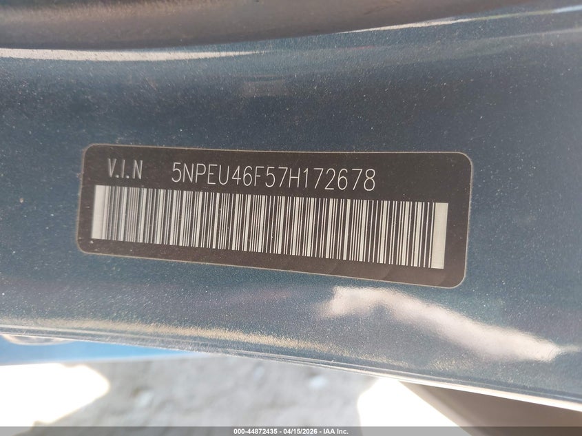 2007 Hyundai Sonata Limited/Se V6 VIN: 5NPEU46F57H172678 Lot: 44872435