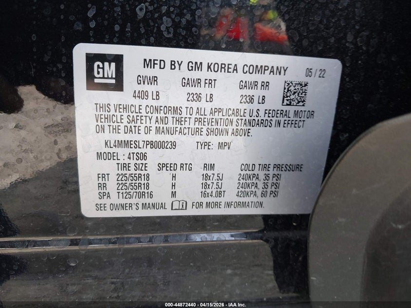 2023 Buick Encore Gx Select Awd VIN: KL4MMESL7PB000239 Lot: 44872440