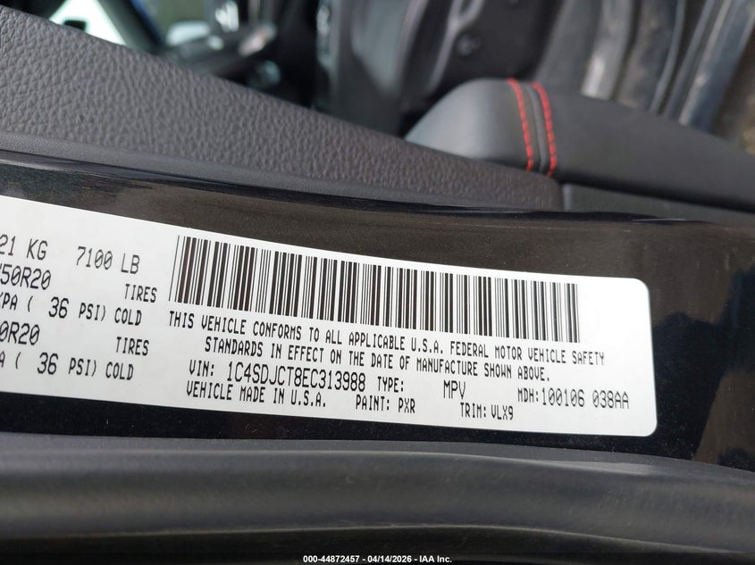 2014 Dodge Durango R/T VIN: 1C4SDJCT8EC313988 Lot: 44872457