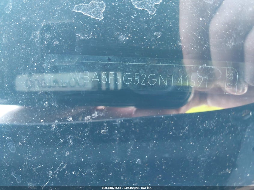 2016 BMW 320I xDrive VIN: WBA8E5G52GNT41591 Lot: 44872513