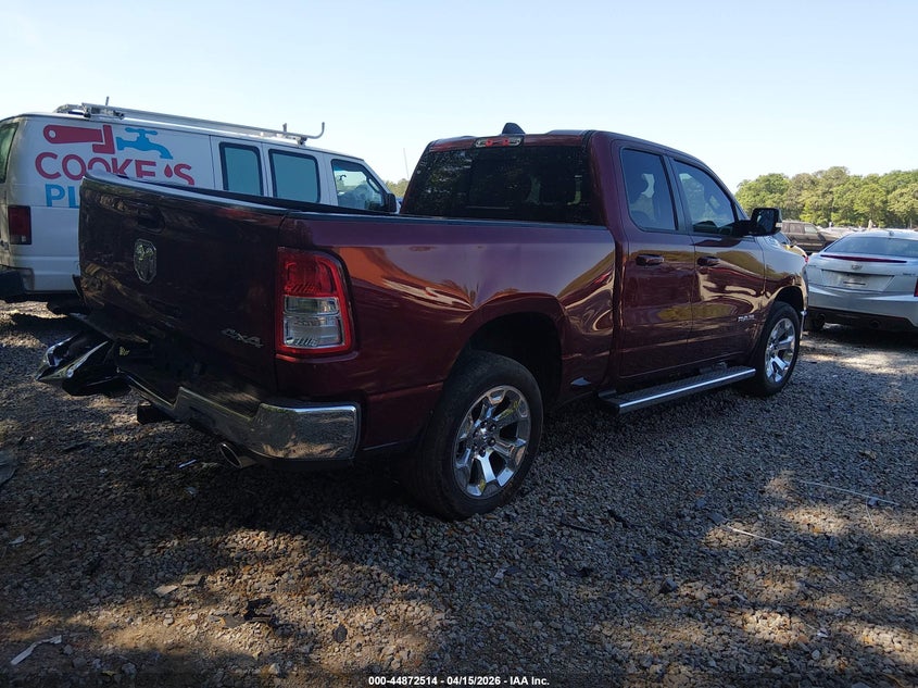 2021 Ram 1500 5.7 Ram Big Horn 4X4 6'4 Box red Lot 111044872514 Vin 1C6SRFBT8MN655435