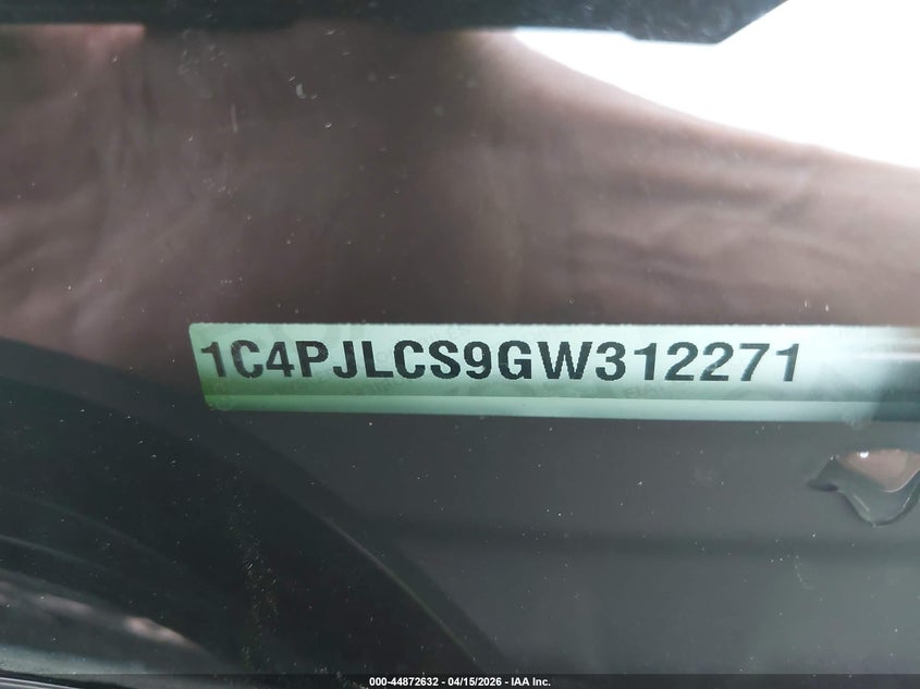 2016 Jeep Cherokee Latitude VIN: 1C4PJLCS9GW312271 Lot: 44872632