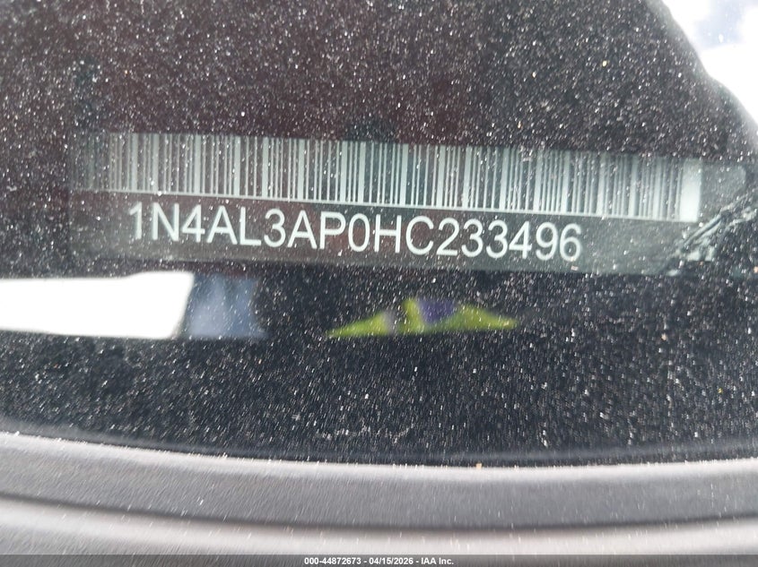 2017 Nissan Altima 2.5 Sv VIN: 1N4AL3AP0HC233496 Lot: 44872673