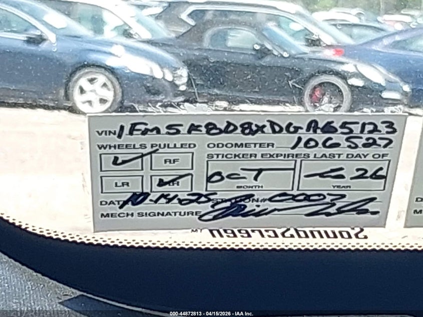 2013 Ford Explorer Xlt VIN: 1FM5K8D8XDGA65123 Lot: 44872813