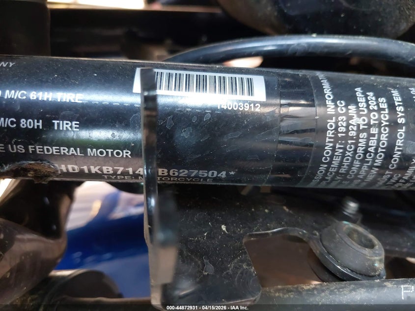 2024 Harley-Davidson Flhx VIN: 1HD1KB714RB627504 Lot: 44872931