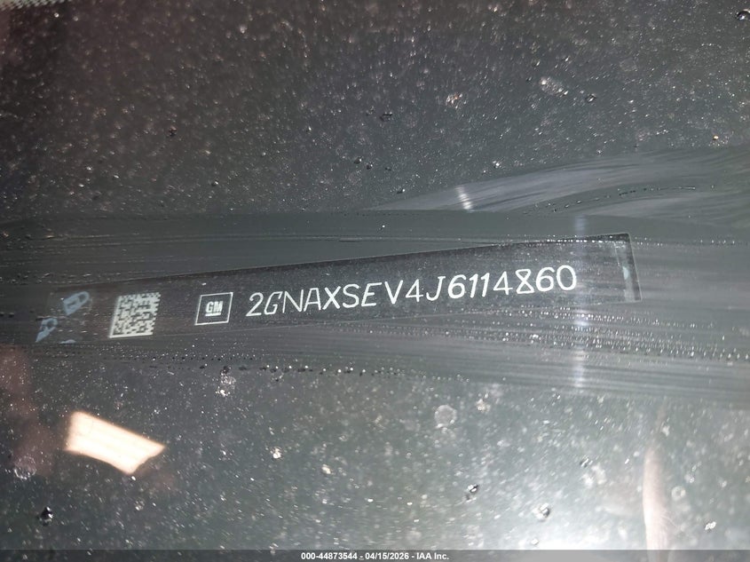 2018 Chevrolet Equinox Lt VIN: 2GNAXSEV4J6114860 Lot: 44873544