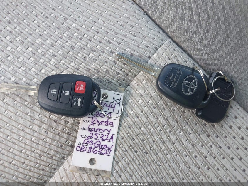 2012 Toyota Camry Le VIN: 4T4BF1FK9CR186321 Lot: 44873642