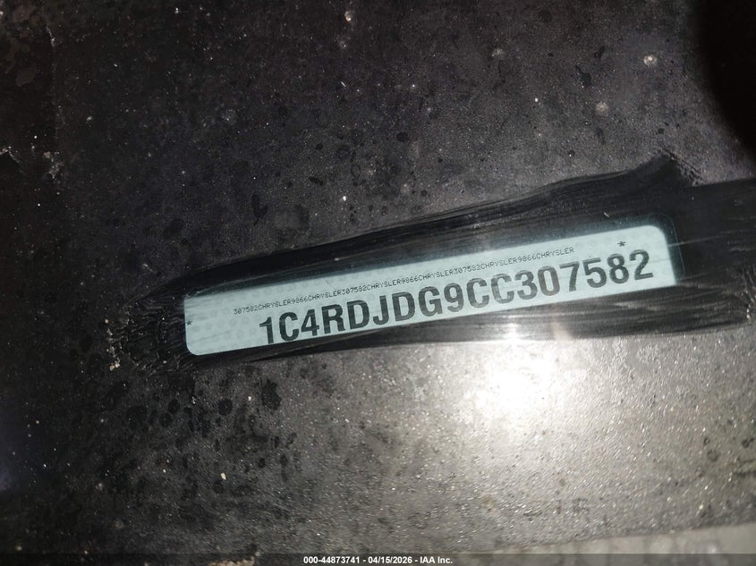 2012 Dodge Durango Crew VIN: 1C4RDJDG9CC307582 Lot: 44873741