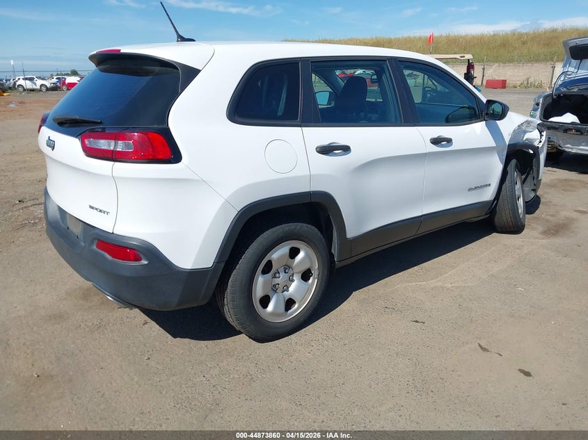 2017 Jeep Cherokee 3.2 Sport white Lot 111044873860 Vin 1C4PJMAS0HD229883