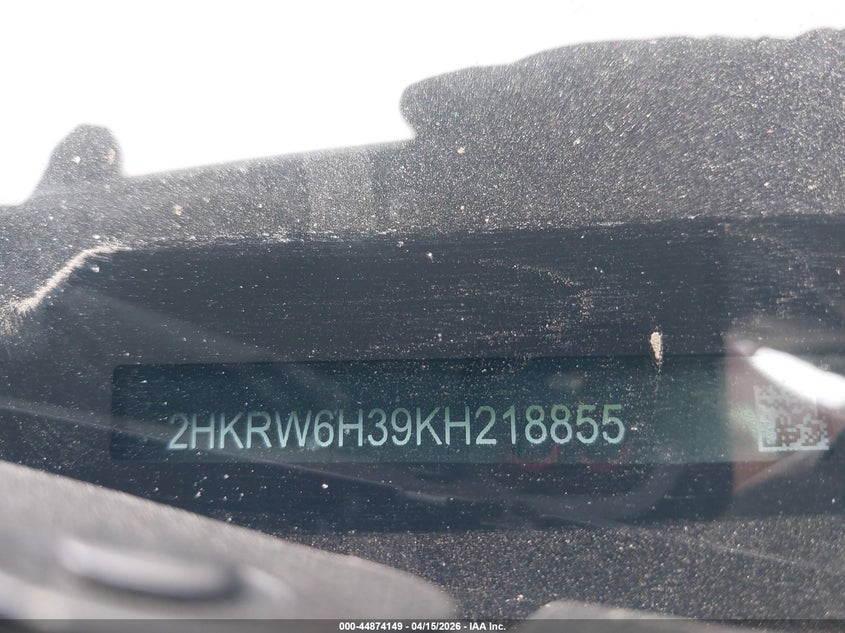 2019 Honda Cr-V Lx VIN: 2HKRW6H39KH218855 Lot: 44874149