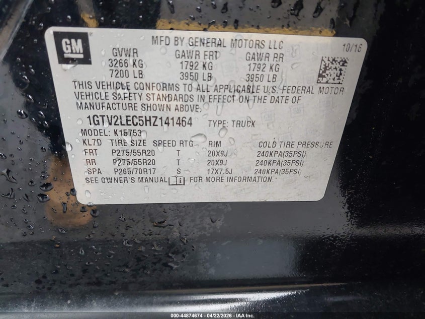 2017 GMC SIERRA TRUCK 5.3L V-8 DI, VVT, 355HP