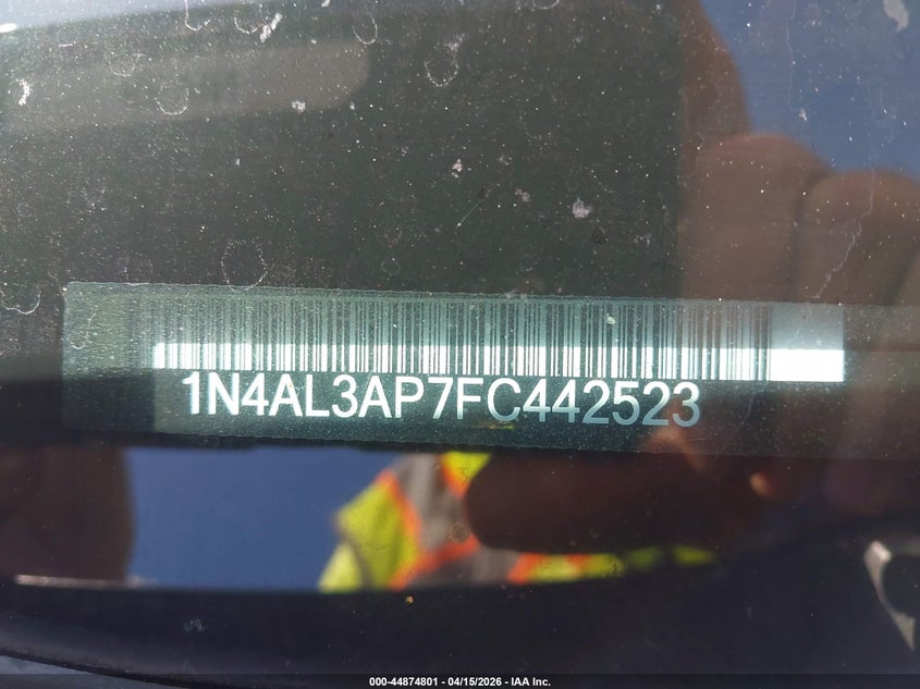 2015 Nissan Altima 2.5 S VIN: 1N4AL3AP7FC442523 Lot: 44874801