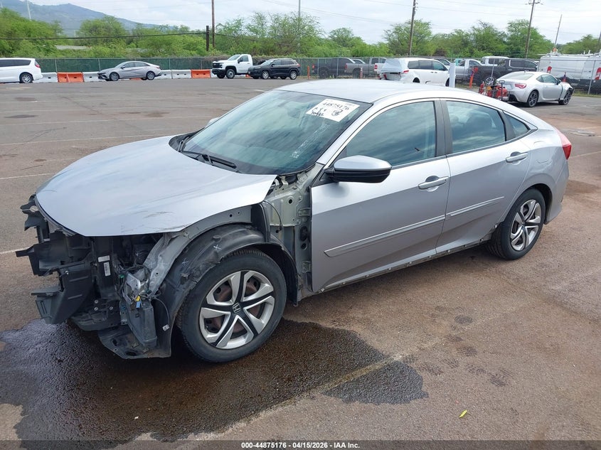 2016 Honda Civic 2.0 Lx grey Lot 111044875176 Vin 2HGFC2F50GH521887