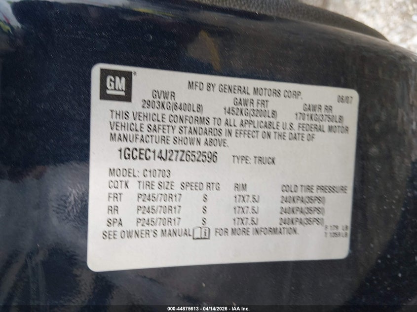 2007 CHEVROLET SILVERADO TRUCK 5.3L V-8 315HP