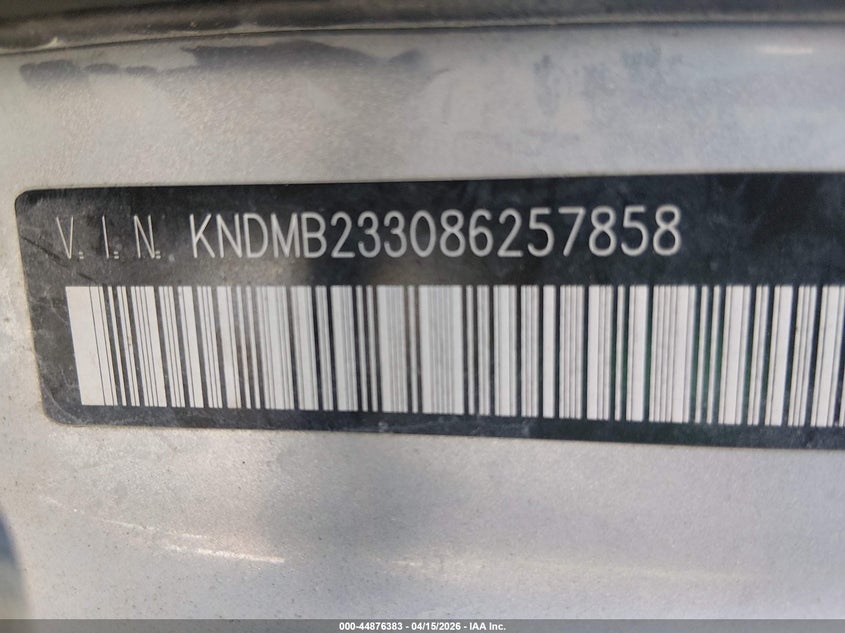 2008 Kia Sedona Lx VIN: KNDMB233086257858 Lot: 44876383